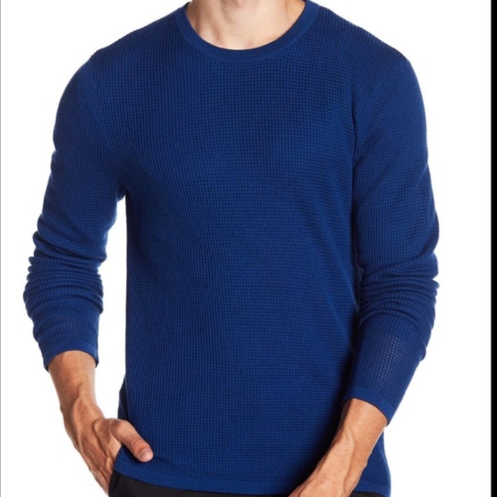 Vince Wool Crewneck Light Sweater Admiral Blue - Picture 2 of 7